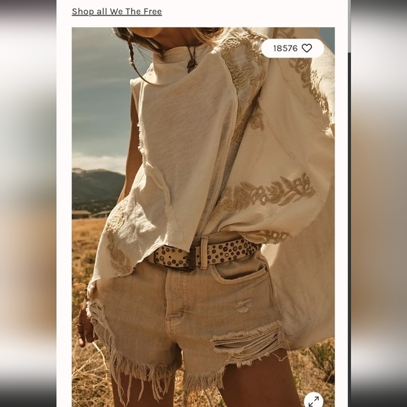 Free PEOPLE Good Vibrations Boho Shorts in Fresh Cream - Picture 2 of 7